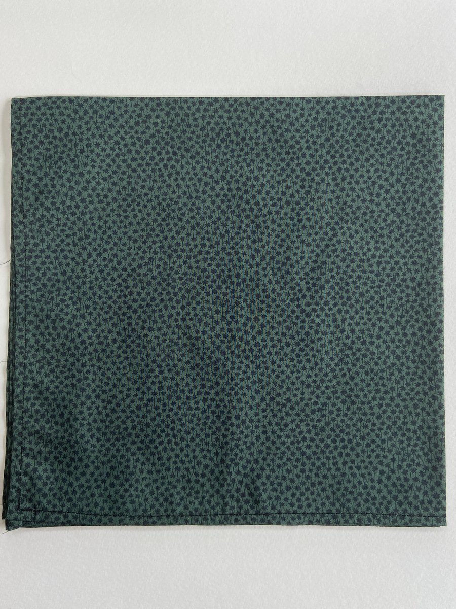 Mens Liberty Fabric Handkerchief Green and Black Beautiful Gift