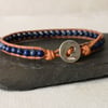 Lapis lazuli and leather bracelet, semi precious, September birthstone 