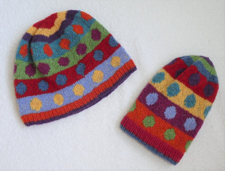 Spot Hat Pattern in 4 Sizes. Knitting Pattern. PDF Knitting Pattern. Hat.