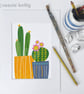 Two Cacti Print, house plant illustration, original Giclee print - Image 3