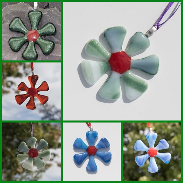 Hanging Flower - Fused Glass Decoration - 6084