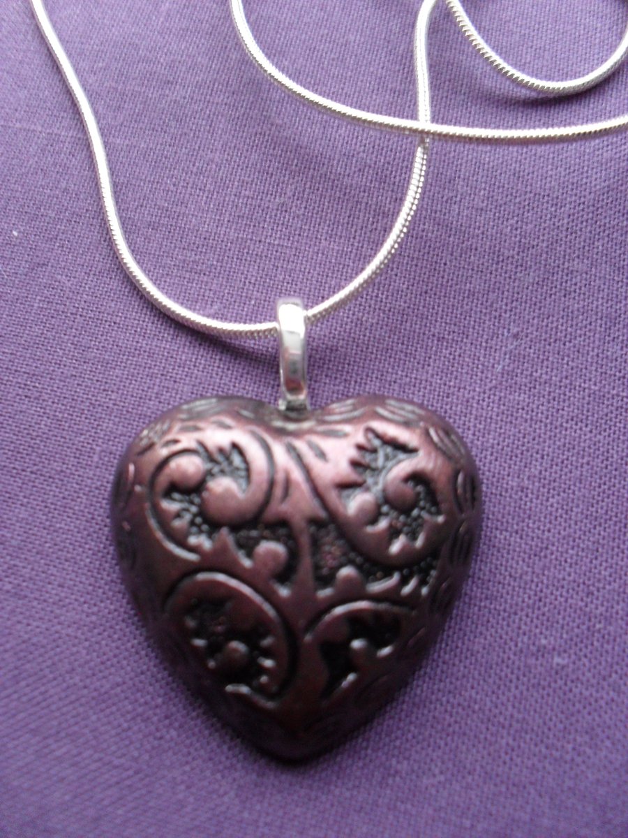 Polymer Clay Heart Pendant