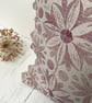 Hand Printed Organic Cotton Oblong Cushion - RUNA - Raspberry Red - Image 2