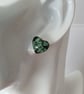 Cute Turquoise Stud Resin Heart Real Dried Flower Earrings - Image 3