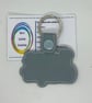 Embroidered Happy Camper quote Keyring - Image 2