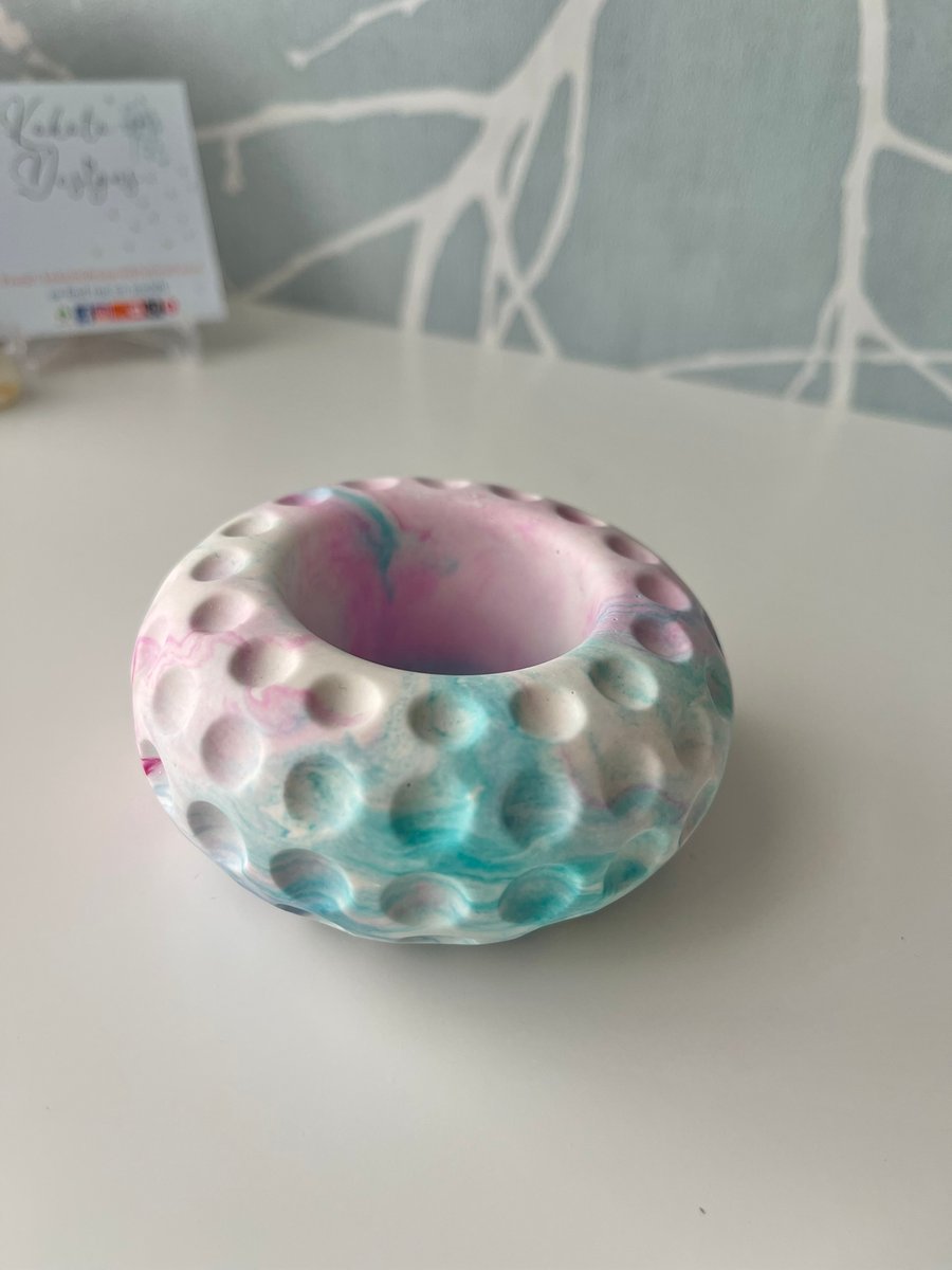 Multipurpose trinket dish or tealight votive holder gorgeous pastel colours