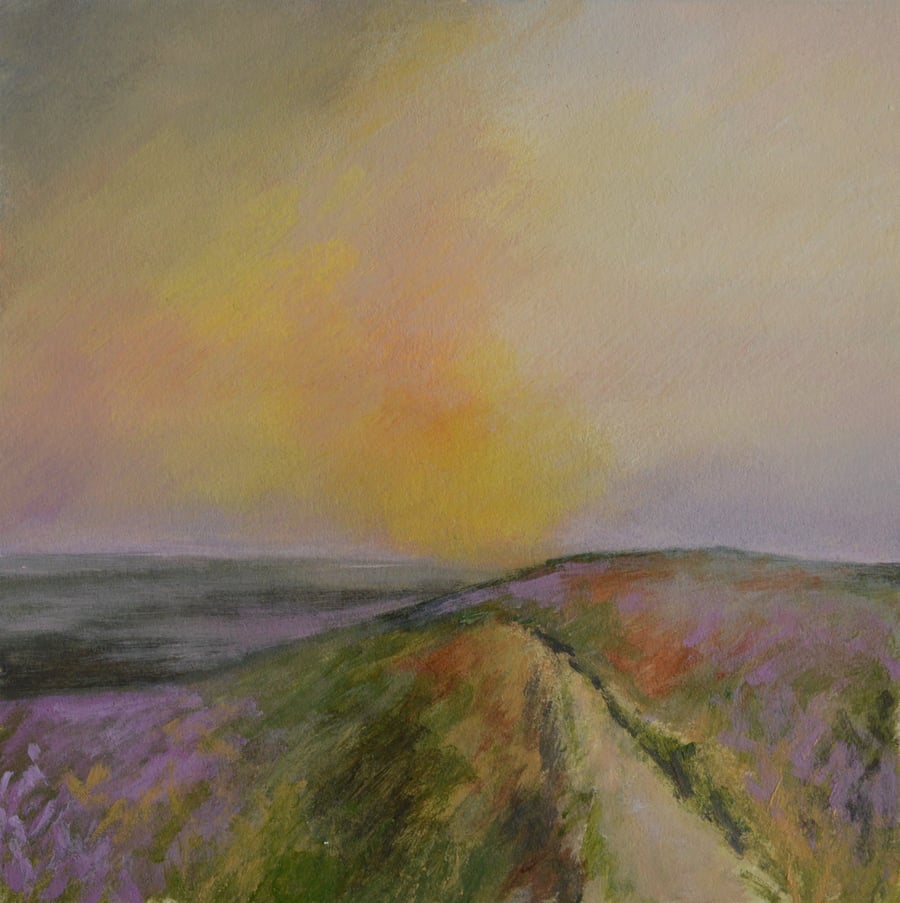 "Rambling Among the Heather" Original Small Acrylic Landscape Painting