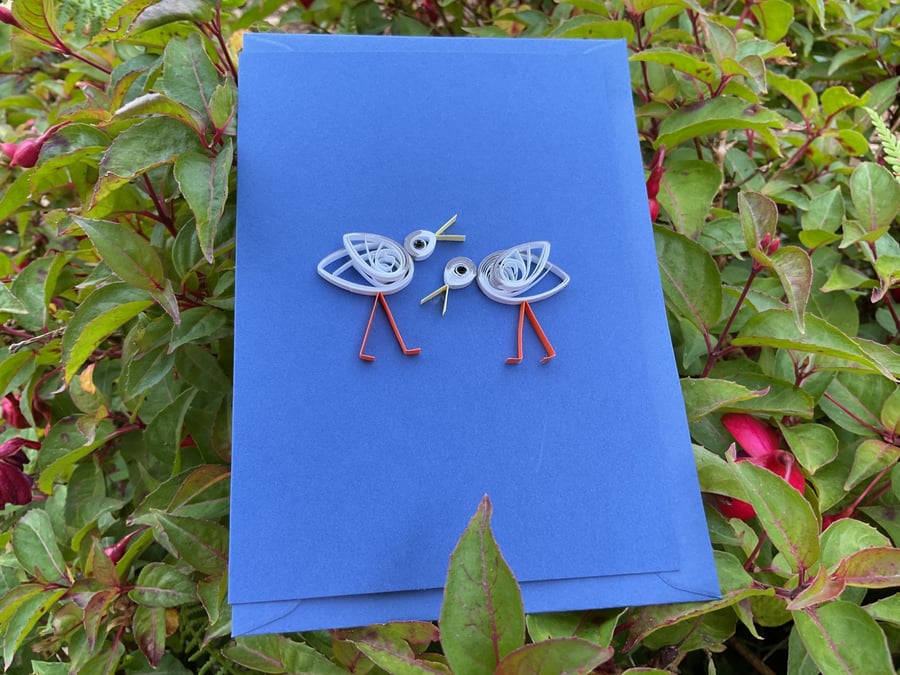 Quilled Seagulls Greetings Card