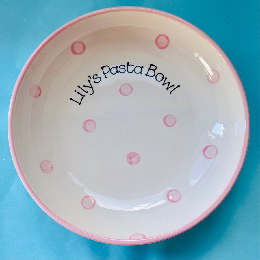 Personalised Spotty Dotty Pasta Bowl