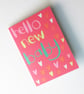 Hello New Baby Card in deep pink by Jo Brown - Image 2