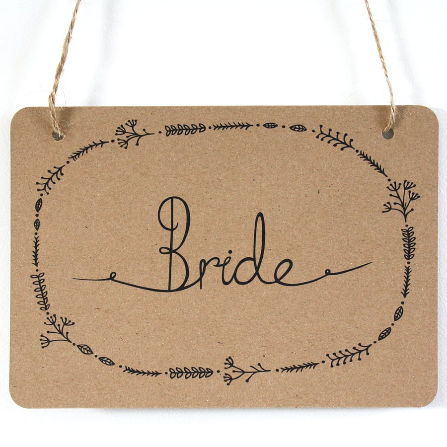 Bride and Groom woodland wedding signs