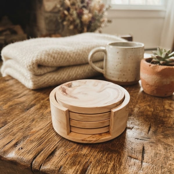 Brown Terracotta Inspired Eco-Resin Coaster Set
