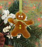 Fused Glass Gingerbread Person has Stitch Decoration & Lime Green Embellishments - Image 5