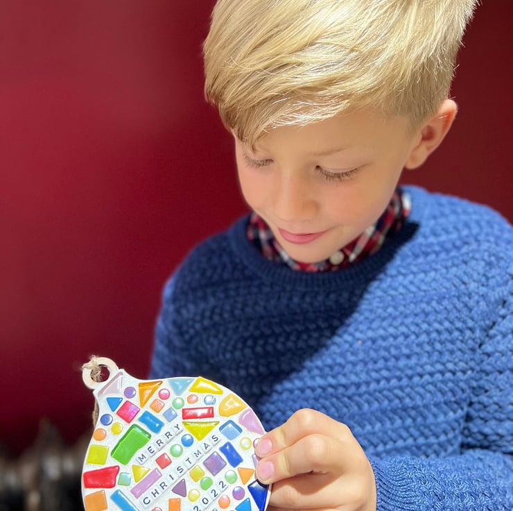Personalised Mosaic Christmas Bauble Craft Kit Folksy
