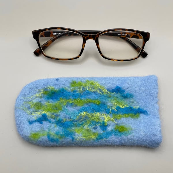 Handmade Felted Glasses Case Unique Hand Felted Case for Sunglasses Soft Eyeglas