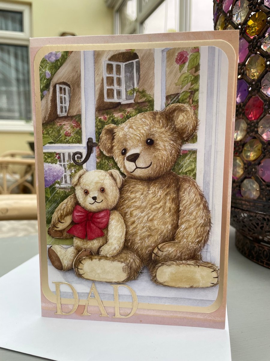 Two teddies Father's day card