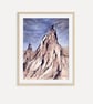 Pastel Lavender Mountain Peak Art Print, Rocky Landscape Watercolor Wall Art