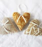 SET OF 3 WILLIAM MORRIS LAVENDER BAGS - HEART SHAPED - Image 1