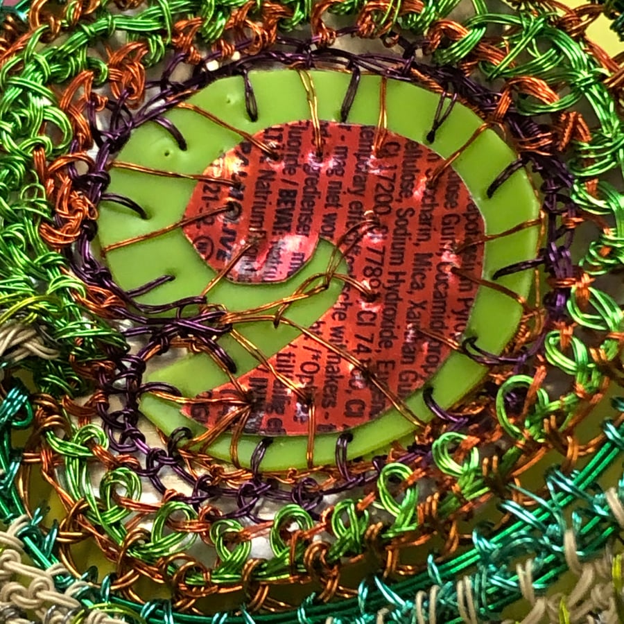 Recycled Green Swirl Brooch