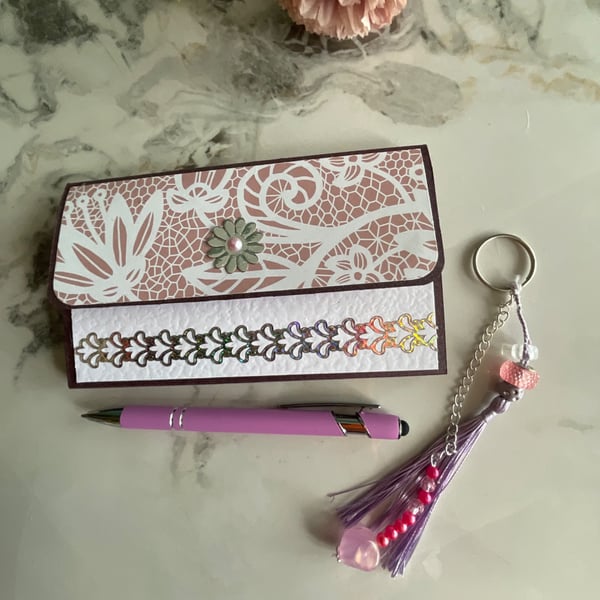 Fold out stationery wallet with coordinating accessories 