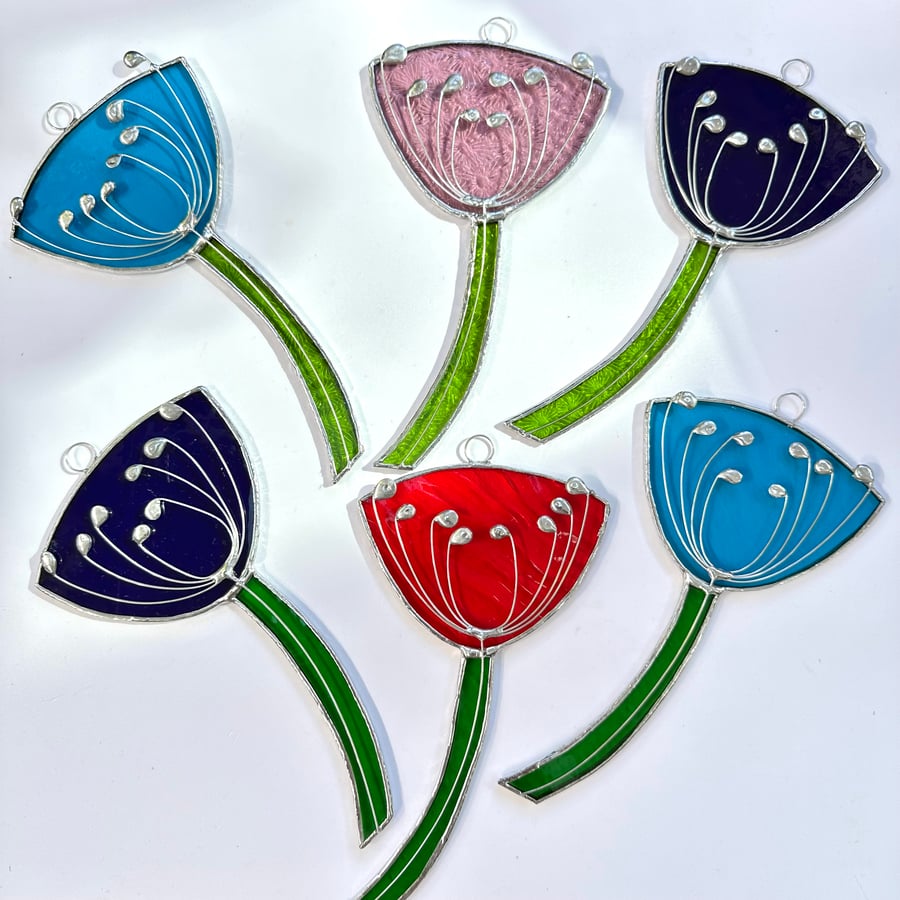 Stained Glass Cow Parsley Suncatcher - Handmade Hanging Decoration 