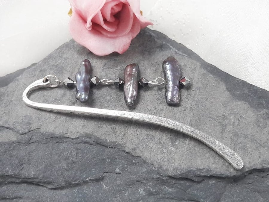 Freshwater Pearl and Crystal Bookmark -REDUCED
