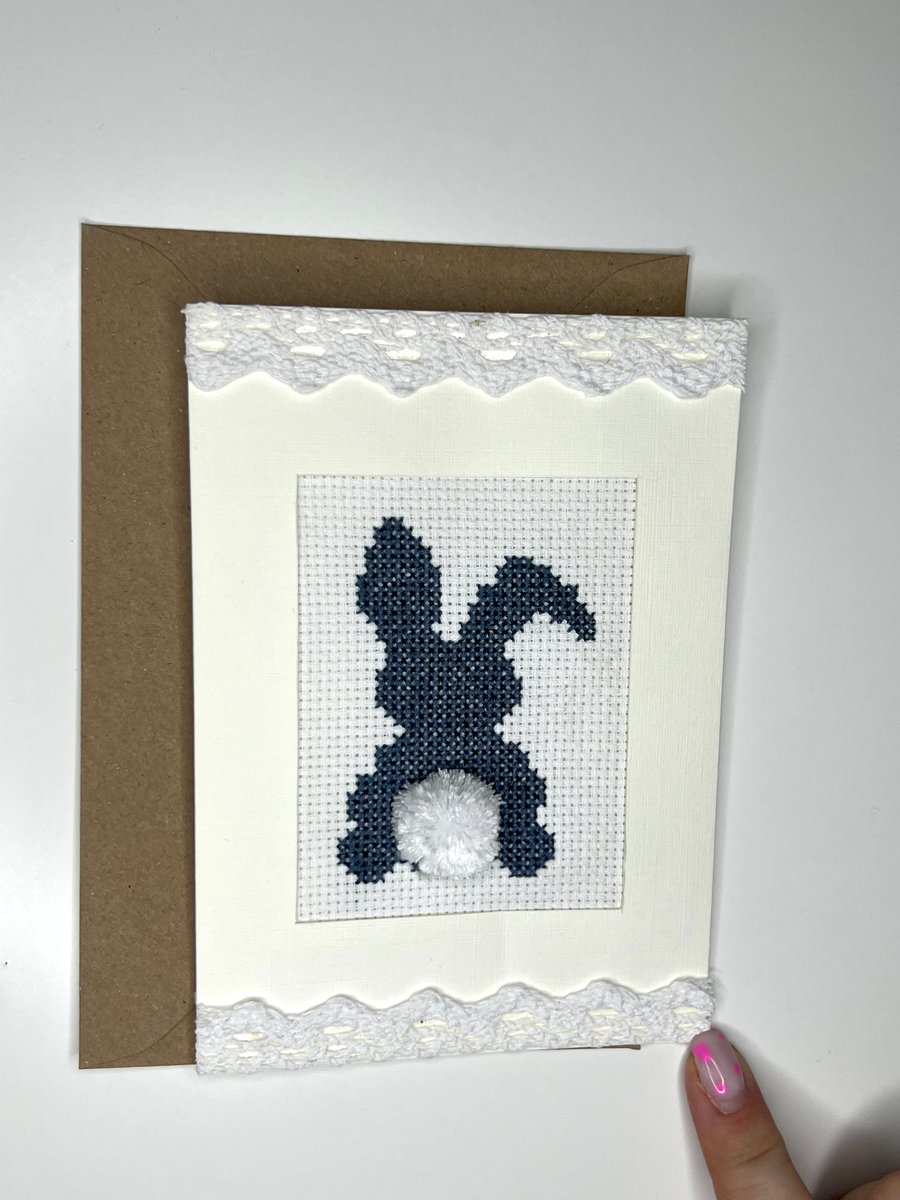 Blue bunny with pompon
