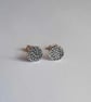 Sage Leaf Textured Stud Earrings - Oxidised Fine Silver - Image 5