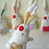 embroidered zombie easter bunnies