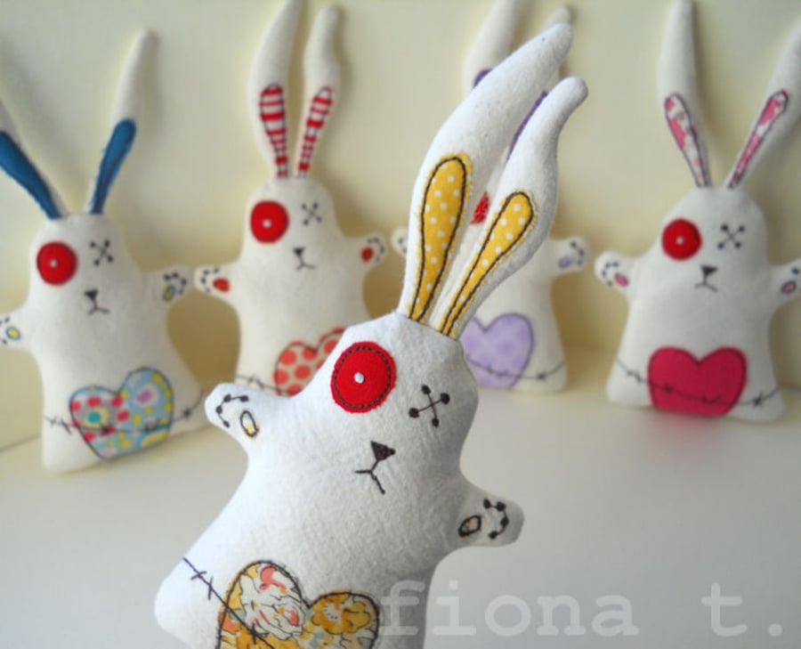embroidered zombie easter bunnies