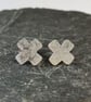 sterling silver kiss cross stud earrings - Image 9