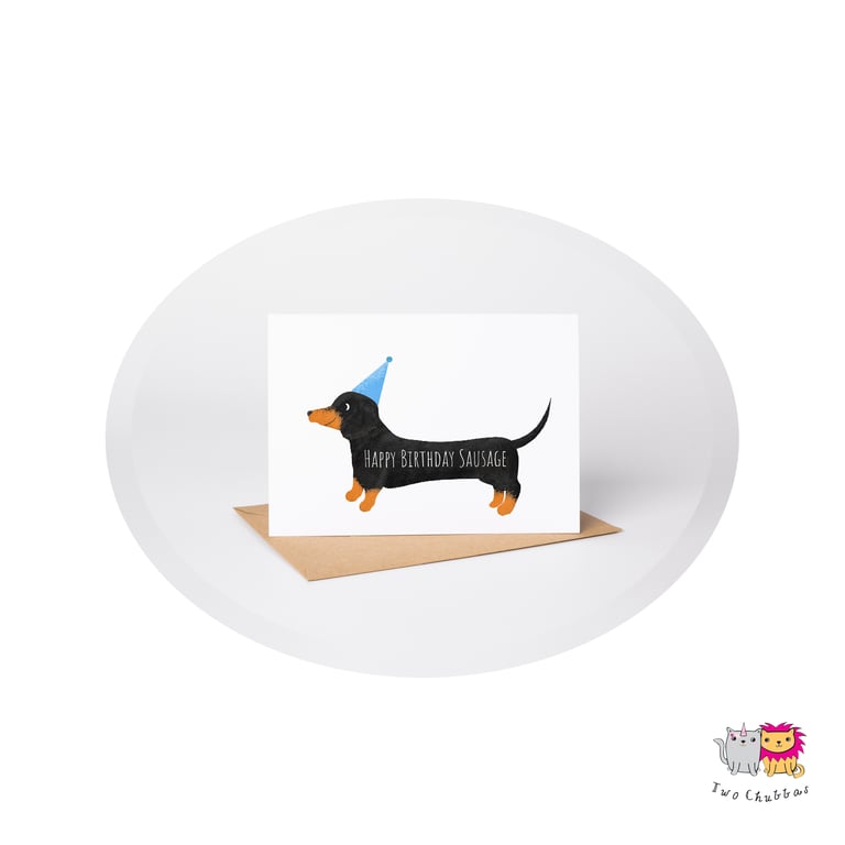 Sausage Dog Birthday Card, A6 Birthday Card, Cute Animal Birthday Card