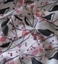 Handprinted chiffon scarf Blackbirds & Berries - Image 3
