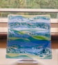 Handmade fused glass ocean inspired dish 