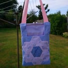 Patchwork peg bag. Large blue peg bag. Second, perfectly imperfect.