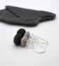 black lampwork glass and jasper earrings - Image 4