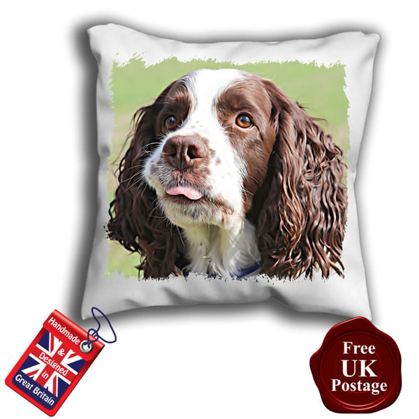 Springer Spaniel Cushion Cover, Brown Springer, Springer Cover