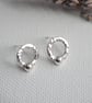 Earrings - Little Silver hoop ring stud earrings - Image 6