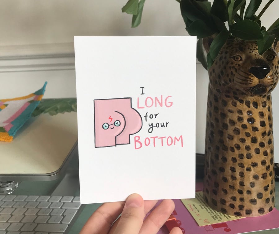 I Long For Your Bottom - HP Neville Longbottom Pun - Postcard - A6 Print