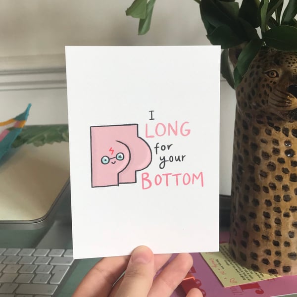 I Long For Your Bottom - HP Neville Longbottom Pun - Postcard - A6 Print