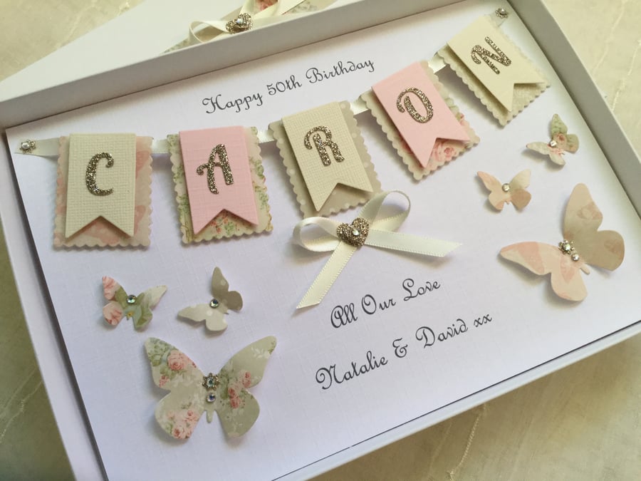 Personalised Handmade Gift Boxed Birthday Card 16 18 21 30 40 59 60 Mum Daughter