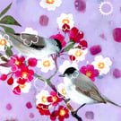 Black Caps Bird Art Painting - Ideal Gift for Birdwatchers