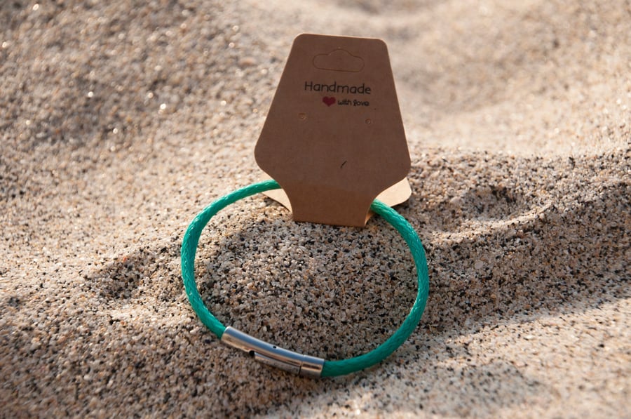 Recycled Cornish Ghost Net Beach Bracelet - Green