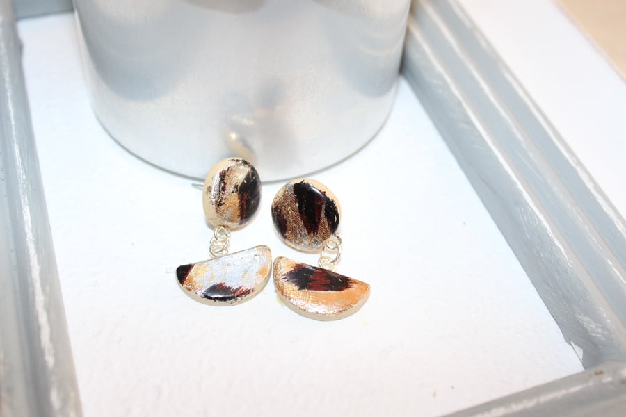 Animal print polymer clay earrings