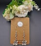Handmade Antique Silver Daisy Filigree Drop Earrings