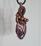 Natural Brandberg Crystal & Copper Necklace Pendant Gift Jewellery Jewelry - Image 1