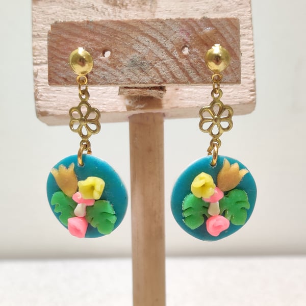 Glow in the dark tropical earrings 