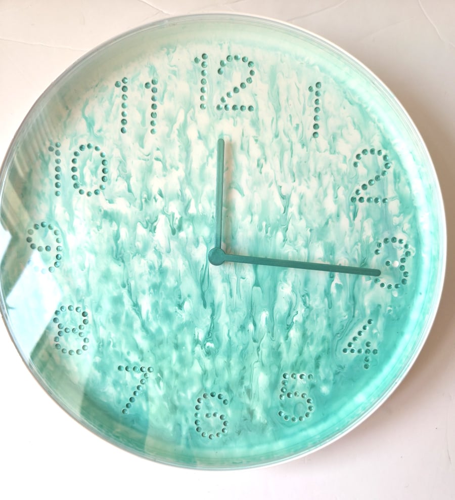 Hand Painted Customised Wall Clock Indoor 25 cm Silent Quartz Clock Gift Idea