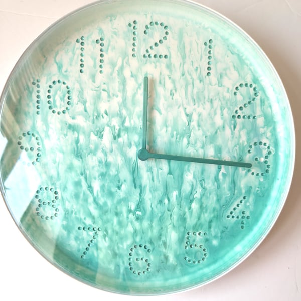 Hand Painted Customised Wall Clock Indoor 25 cm Silent Quartz Clock Gift Idea