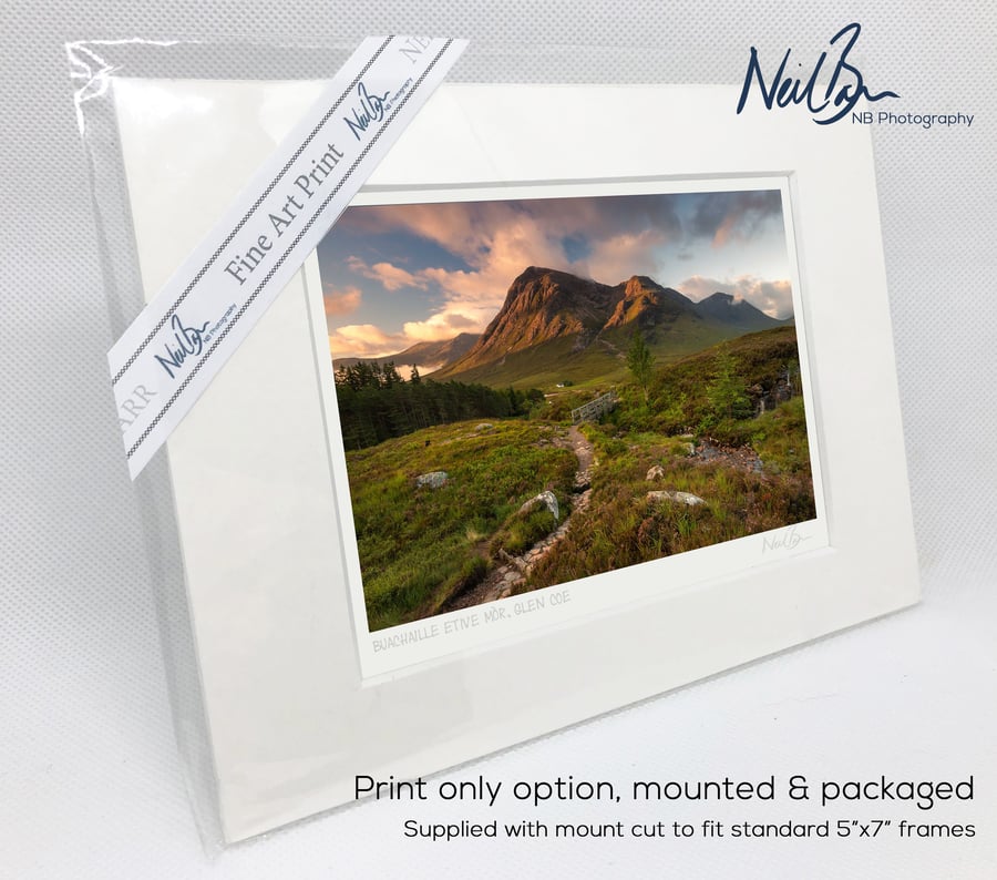 Buachaille Etive Mor from West Highland Way - A6 (7" x 5") Unframed Print